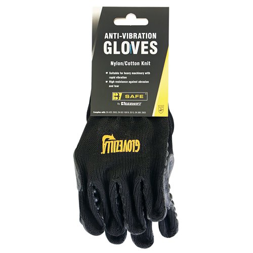 Beeswift Glovezilla Anti-Vibration Gloves 1Pr Black XL BS054XL