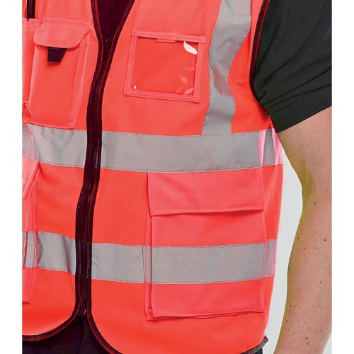 Beeswift Executive High Visibility Waistcoat Red M WCENGEXECREM | Beeswift