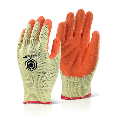 Beeswift Economy Grip Gloves Orange Large (Pack of 10) EC8NORL