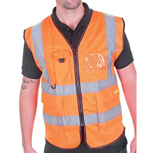 Beeswift Executive Mesh Waistcoat Orange M HVMWEXECORM