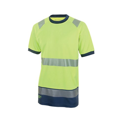 Beeswift High Visibility Short Sleeve T-Shirt Saturn Yellow/Navy Blue M HVTT001SYNM | Beeswift