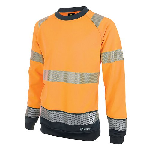 Beeswift High Visibility Two Tone Sweatshirt Orange/Black 3XL HVTT020ORBL3XL | Beeswift