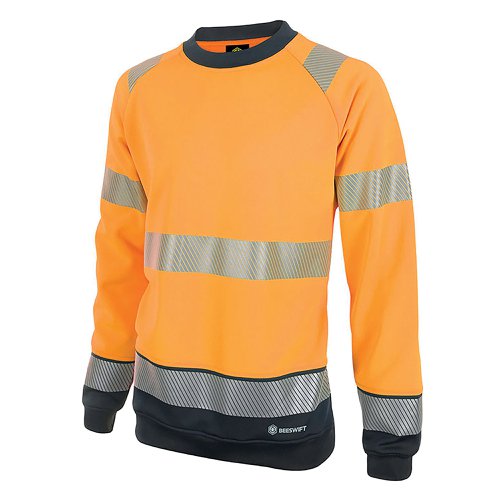 Beeswift High Visibility Two Tone Sweatshirt Orange/Black S HVTT020ORBLS | Beeswift