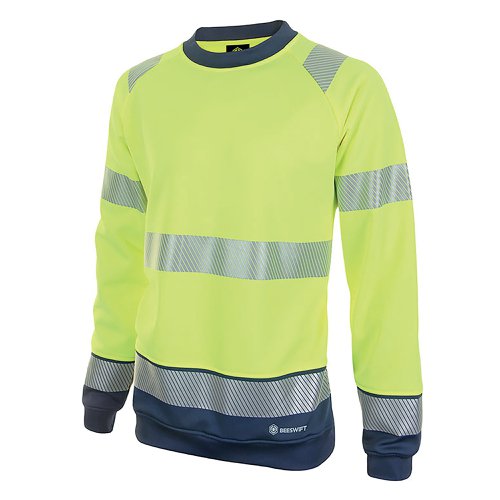 Beeswift High Visibility Two Tone Sweatshirt Saturn Yellow/Navy Blue 4XL HVTT020SYN4XL | Beeswift