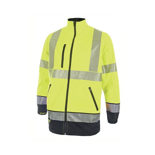 Beeswift High Visibility Two Tone Softshell Jacket Saturn Yellow/Navy Small HVTT040SYNS