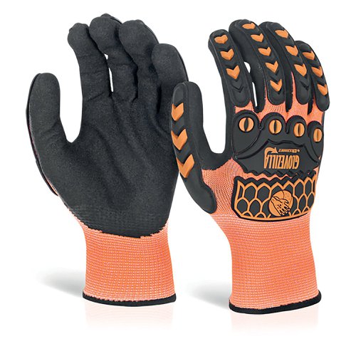 Beeswift Glovezilla Sandy Nitrile Coated Gloves 1Pr Orange M GZ63ORM