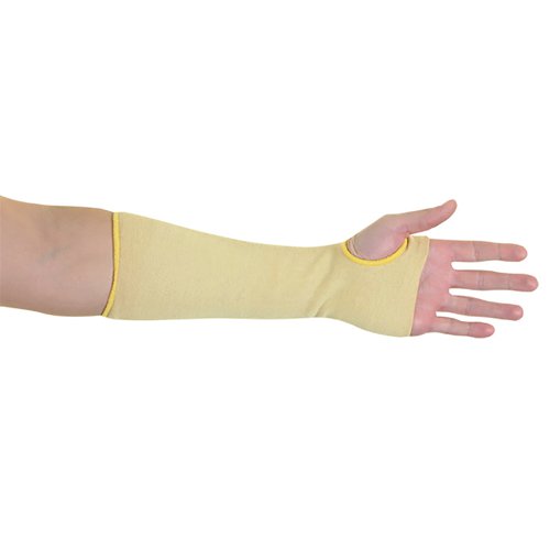 Beeswift Glovezilla Para-Aramid Sleeve with Thumb Holes 1Pr Yellow 12 Inch GZ13Y12TH | Beeswift