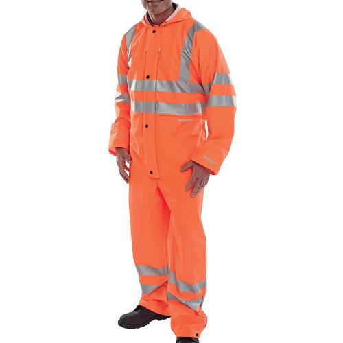 Beeswift Bseen PU Breathable Coverall Orange 3XL