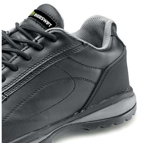 Beeswift Click Double Density S1 Leather Upper Trainer Shoe 1 Pair Black 06.5