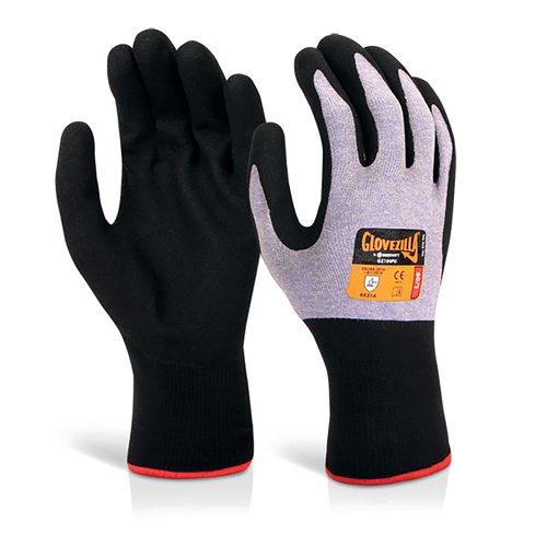 Beeswift Glovezilla Nitrile Foam Nylon Gloves (Pack of 10) Purple S GZ104PUS