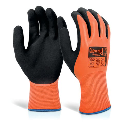 Beeswift Glovezilla LatexThermal Gloves (Pack of 10) Orange S GZ105ORS