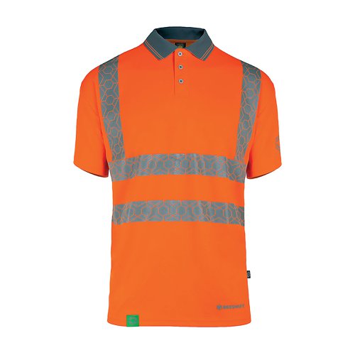 Beeswift Envirowear High Visibility Short Sleeve Polo Shirt Orange 3XL EWCPKSSOR3XL