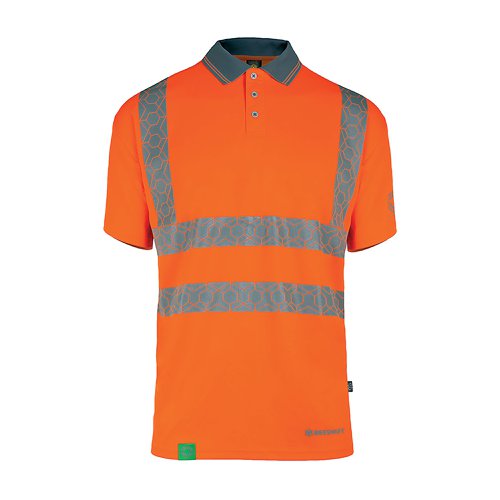 Beeswift Envirowear High Visibility Short Sleeve Polo Shirt Orange 4XL EWCPKSSOR4XL BSW40093