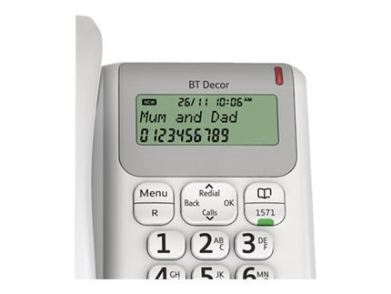 BT30442 | This simple to use corded phone from BT is stylish and functional with a range of features that make dialling out a doddle. It contains a handy 50 number memory facility to enable you to keep in touch with your contacts as well as a caller ID that allows you to ignore any unwanted calls. A hands free speakerphone means you can get on with other tasks while having a conversation, making you more efficient and productive.