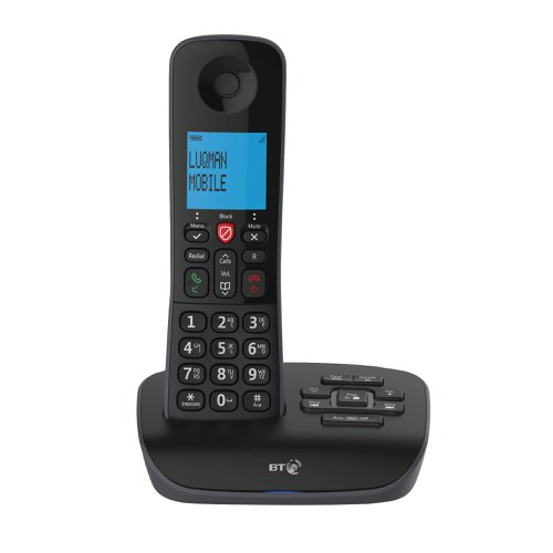 BT Essential Cordless Phone With Answer Phone And Nuisance Call Blocking Single Black 90657