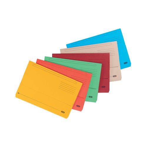 Elba Strongline Document Wallet Bright Manilla Foolscap Assorted (Pack of 10) 400099327 Document Wallets BX00900