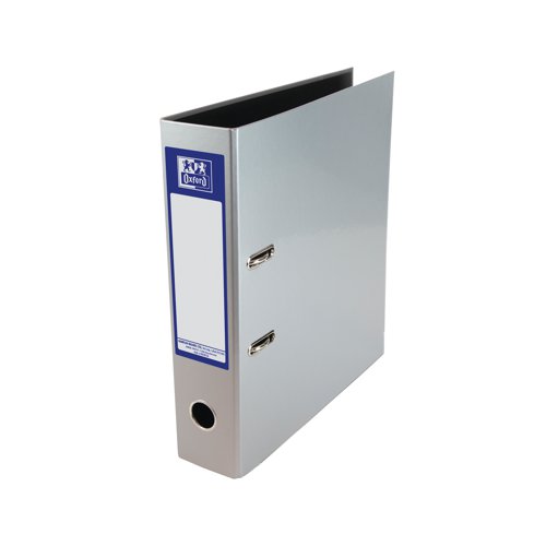 Oxford 70mm Lever Arch File Laminated A4 Metallic Silver 400107439