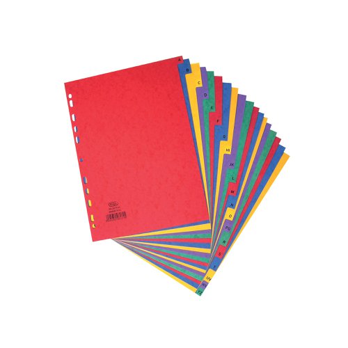 Elba A-Z Pressboard Index Heavyweight A4 Bright Multi 400007514 Printed File Dividers BX06161