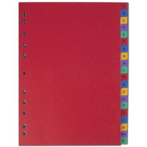 Elba A-Z Pressboard Index Heavyweight A4 Bright Multi 400007514 Printed File Dividers BX06161