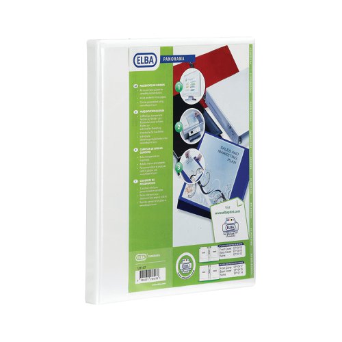 Elba Panorama 50mm 2 D-Ring Presentation Binder A4 White (4 Pack) 400007674 Presentation Ring Binders BX06312