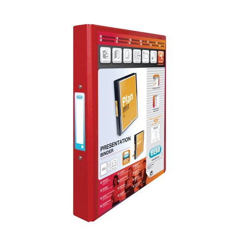 Elba Vision 25mm 2 O-Ring Presentation Binder A4 Red 100080890