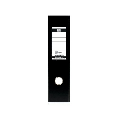 This Oxford MyColour file features a standard lever arch mechanism with an 80mm capacity for filing A4 documents. Made from high quality polypropylene, the file has a reinforced bottom edge for increased durability and features a transparent spine label pocket and thumb hole for easy retrieval from a shelf. This black lever arch file has a white stripe along the bottom edge for colour coordinated filing.