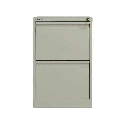 Bisley 2 Drawer Filing Cabinet Lockable 470x622x711mm Goose Grey BS2EGY