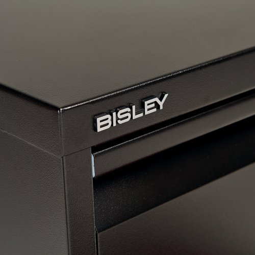 For the security of your paperwork and your peace of mind, this Bisley Black 4 Drawer Filing Cabinet has an anti-tilting device fitted as standard, and a superior locking facility located on the top of the frame. Each drawer has full extension to allow you access to the entire contents quickly and easily, and gives you 20 percent more capacity that standard extension. When closed, this cabinet is flush fronted for simple, convenient placing around your home or office.