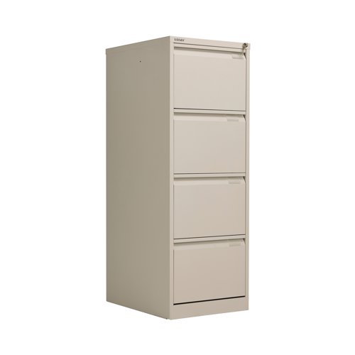 Bisley 4 Drawer Filing Cabinet Lockable 470x622x1321mm Goose Grey BS4EGY | Bisley