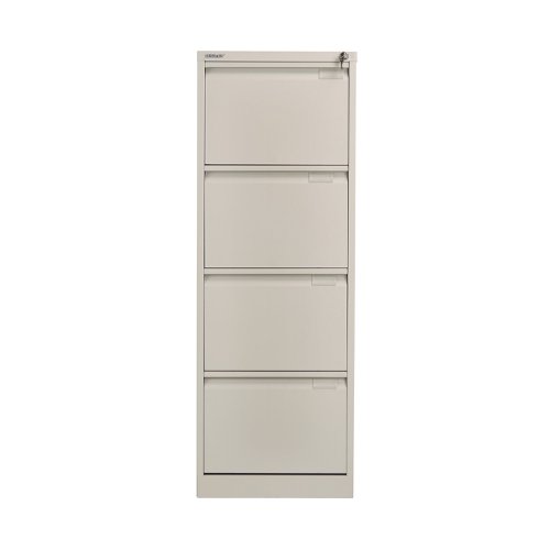 Bisley 4 Drawer Filing Cabinet Lockable 470x622x1321mm Goose Grey BS4EGY | Bisley