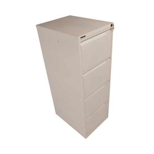 Bisley 4 Drawer Filing Cabinet Lockable 470x622x1321mm Goose Grey BS4EGY | Bisley