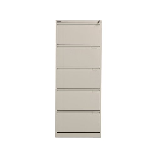 Bisley 5 Drawer Filing Cabinet 470x622x1511mm Goose Grey BS5EGY