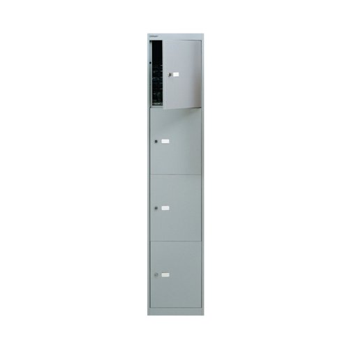 Bisley 4 Door Locker 305x305x1802mm Goose Grey CLK124 GOOSE