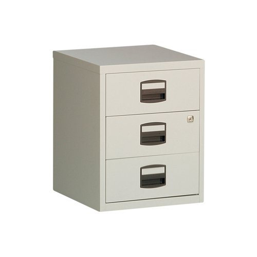 Bisley 3 Drawer Home Filing Cabinet A4 413x400x525mm Grey BY13461 | Bisley