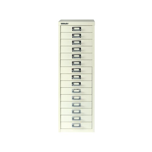 Bisley 15 Multidrawer Filing Cabinet A4279x380x860mm Chalk White BY15308