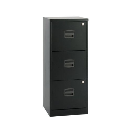 Bisley 3 Drawer Home Filing Cabinet A4 413x400x1015mm Black BY48279 | Bisley