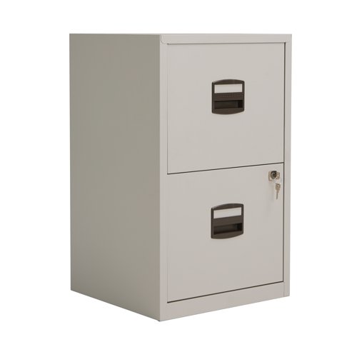 Bisley 2 Drawer Home Filing Cabinet A4 413x400x672mm Goose Grey PFA2-87 | Bisley