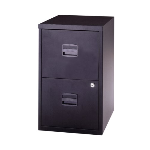 Bisley 2 Drawer Home Filing Cabinet A4 413x400x672mm Black PFA2-03 | Bisley