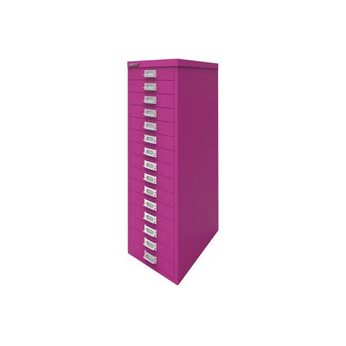 Bisley 15 Multidrawer Cabinet 279x380x860mm Fuchsia BY78743 | F.C. Brown