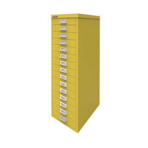 Bisley 15 Multidrawer Cabinet 279x380x860mm Canary Yellow BY78745 Multidrawer Cabinets BY78745