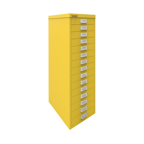 Bisley 15 Multidrawer Cabinet 279x380x860mm Canary Yellow BY78745 Multidrawer Cabinets BY78745