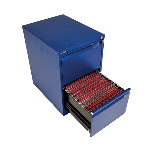 Bisley 2 Drawer Filing Cabinet Lockable 470x622x711mm Blue BS2E/BLUE | Bisley