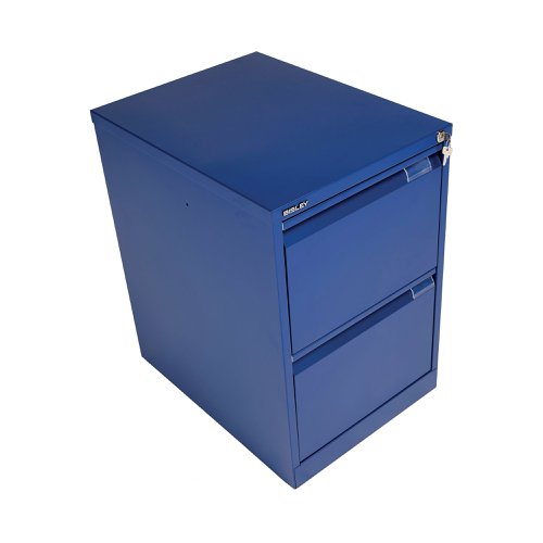 Bisley 2 Drawer Filing Cabinet Lockable 470x622x711mm Blue BS2E/BLUE | Bisley