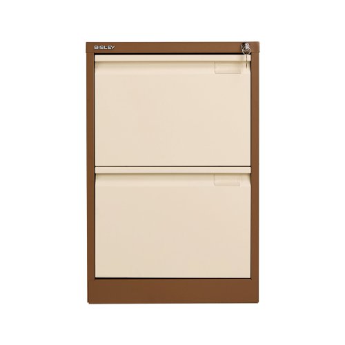 Bisley 2 Drawer Filing Cabinet Lockable 470x622x711mm Coffee/Cream BS2EC/C | Bisley