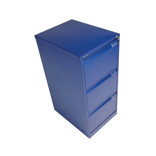 Bisley 3 Drawers Filing Cabinet Lockable 470x622x1016mm Blue BS3E/BLUE | Bisley