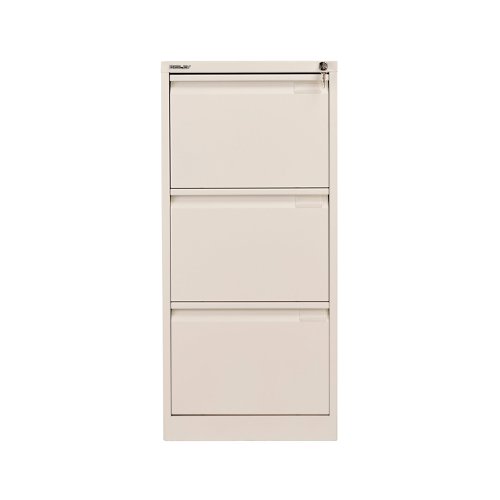 Bisley 3 Drawers Filing Cabinet Lockable 470x622x1016mm Chalk BS3E/CHK