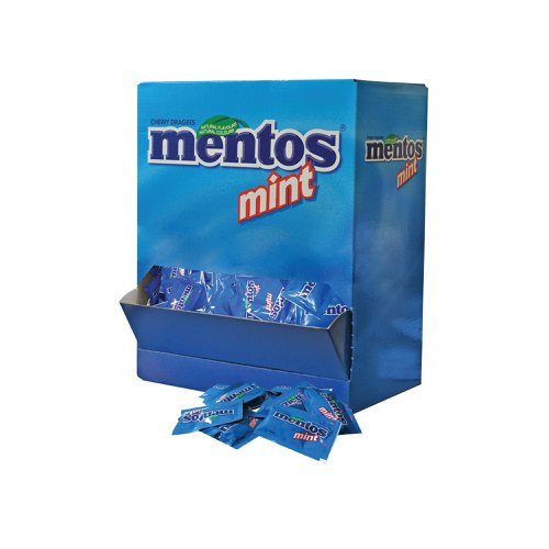 Ideal for freshening your breath or just having a small treat, Mentos Mints are delicious and strong mints. Individually wrapped, these are perfect for use in catering or hospitality uses, for sharing with others, or as a complimentary treat. This pack contains 700 mints supplied in a dispenser box ideal for sharing. Mentos Mints are also vegan.