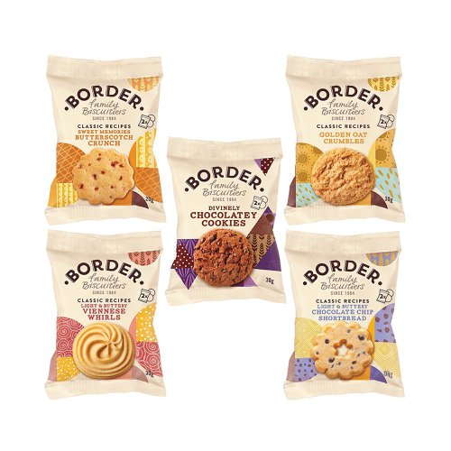 Border Biscuits Mini Packs 5 Varieties Twin Packs (Pack of 100) MP100 | BZ90011 | Border Biscuits