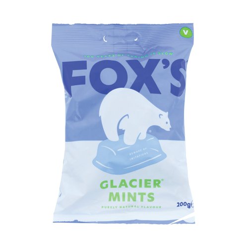 Foxs Glacier Mints Sharing Bag 200g (No artifical colours or flavours) (Pack of 12) 0401004 | Valeo Foods Ltd