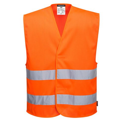 Portwest Hi Vis Mesh Two Band Vest 4X/5X Orange (Pack of 10)